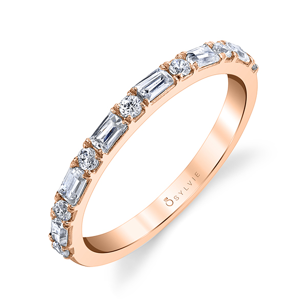 Classic Baguette Round Diamond Band